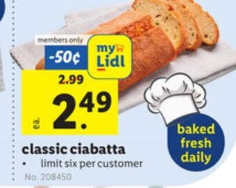 Lidl Classic ciabatta offer