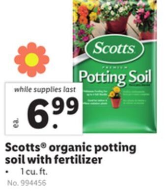 Lidl Scotts® organic potting soil with fertilizer offer