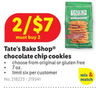 Lidl Tate's bake shop® chocolate chip cookies offer