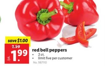 Lidl Red bell peppers offer