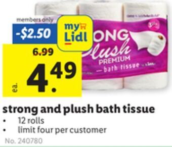 Lidl Strong and plush bath tissue offer