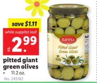Lidl Pitted giant green olives offer