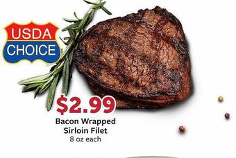Fareway Bacon wrapped sirloin filet offer