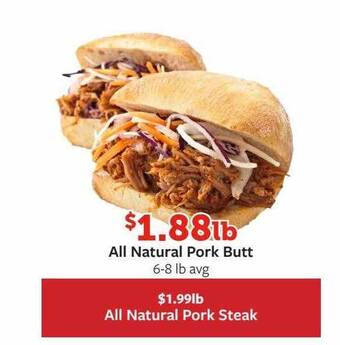Fareway All natural pork butt offer