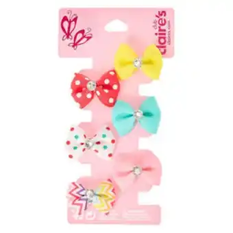 Claire's Claire's club chevron polka dot mini bow hair clips - 6 pack offer