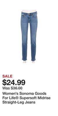 Kohl's Women's sonoma goods for life® supersoft midrise straight-leg jeans offer
