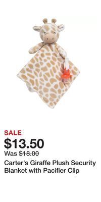 Kohl's Carter's giraffe plush security blanket with pacifier clip offer