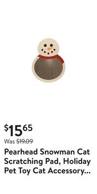 Walmart Pearhead snowman cat scratching pad, holiday pet toy cat accessory for pet owners offer