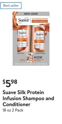 Walmart Suave silk protein infusion shampoo and conditioner offer