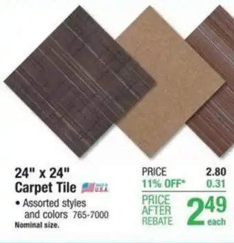 Menards Carpet Tile 24"x24" offer