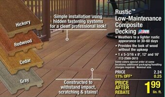 Menards Rustic Low-Maintenance Composite Decking offer