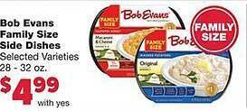 Family Fare Bob evans family size side dishes offer