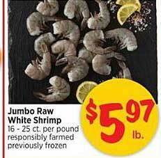H-E-B Jumbo raw white shrimp offer
