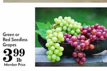 Pavilions Green or red seedless grapes offer