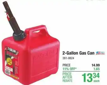 Menards 2-Gallon Gas Can offer