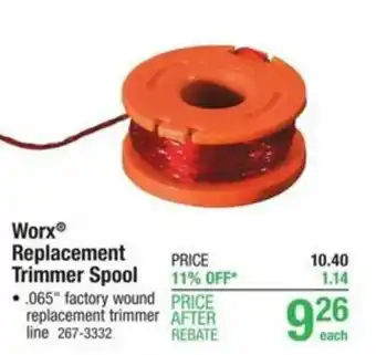 Menards Worx Replacement Trimmer Spool offer
