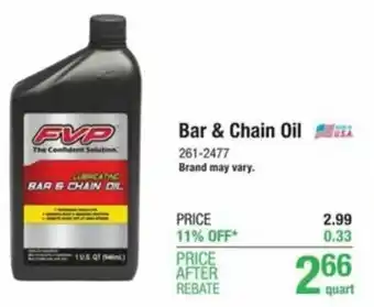 Menards Bar & Chain Oil offer