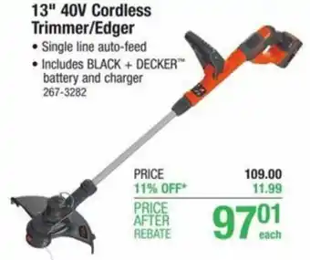 Menards 13" 40V Cordless Trimmer/Edger offer