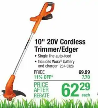 Menards 10" 20V Cordless Trimmer/Edger offer