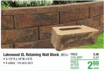 Menards Lakewood XL Retaining Wall Block offer