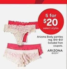 JC Penney Arizona body panties offer