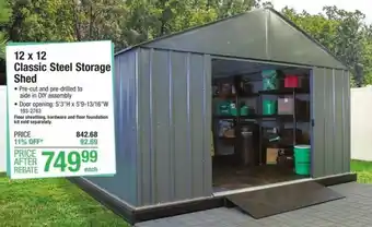 Menards Classic Steel Storage 12x12 offer