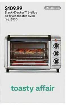 JC Penney Black + decker 6-slice air fryer toaster oven offer