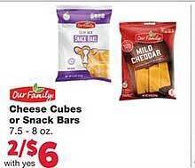 Family Fare Our family cheese cubes or snack bars offer