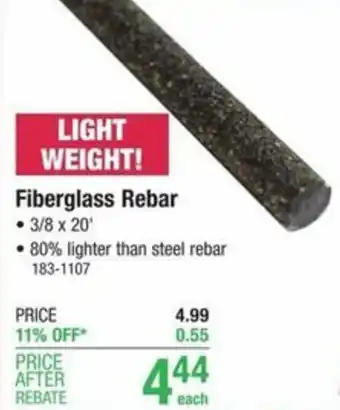 Menards Fiberglass Rebar offer