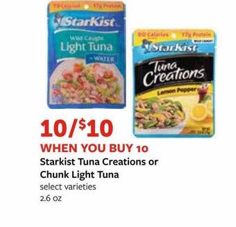 Fareway Starkist tuna creations or chunk light tuna offer
