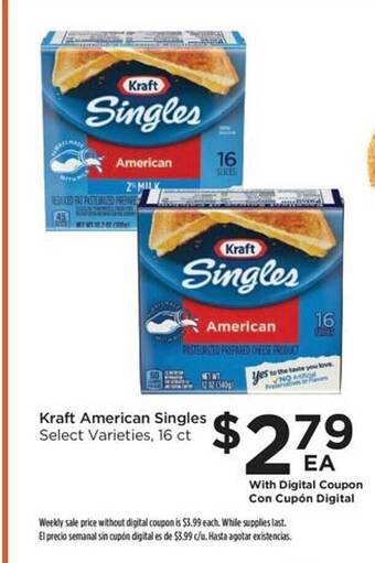 Food 4 Less Kraft american singles offer