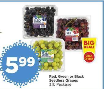 Food 4 Less Red, green or black seedless grapes offer