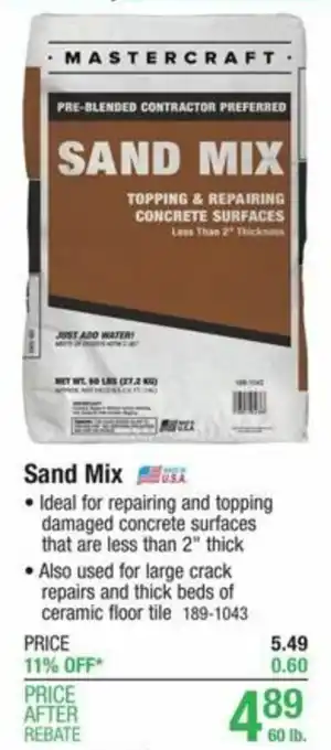 Menards Sand Mix offer