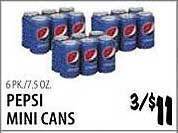 Karns Pepsi mini cans offer