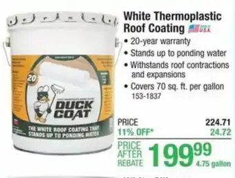 Menards White Thermoplastic Roof Coating offer