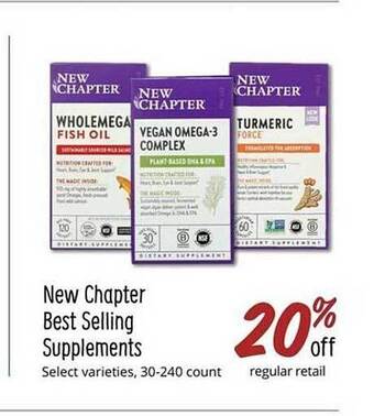 Sprouts Farmers Market New chapter best selling supplements offer