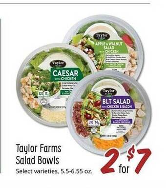 Sprouts Farmers Market Taylor farms salad bowls offer