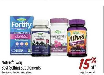 Sprouts Farmers Market Nature's way best selling supplements offer