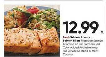 Stater Bros Skinless atlantic salmon fillets offer