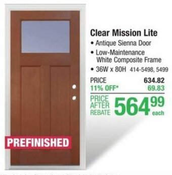 Menards Clear Mission Lite offer