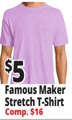 Ocean State Job Lot Famous maker stretch t-shirt offer