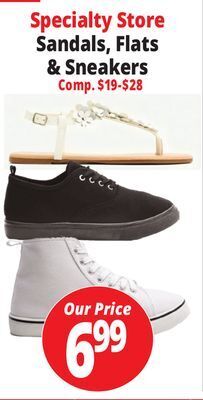 Ocean State Job Lot Specialty store sandals, flats & sneakers offer
