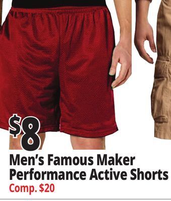 Ocean State Job Lot Men's famous maker performance active shorts offer