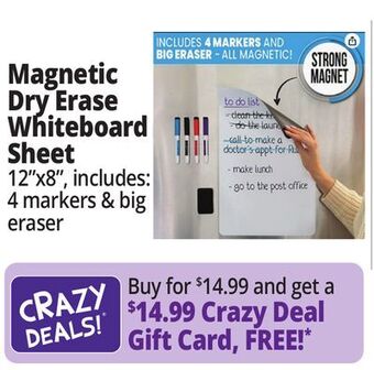 Ocean State Job Lot Magnetic dry erase whiteboard sheet offer