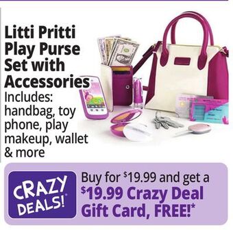 Ocean State Job Lot Litti pritti play purse set with accessories offer
