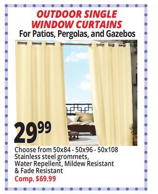 Ocean State Job Lot Outdoor curtains offer