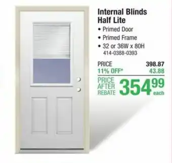 Menards Internal Blinds Half Lite offer