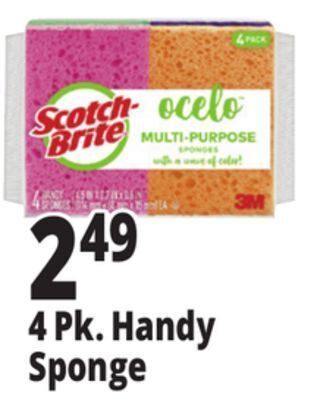 Ocean State Job Lot Ocelo anti-bacterial sponges, 4 pack offer