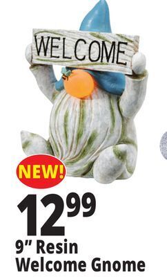 Ocean State Job Lot 9" resin welcome gnome offer