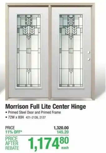 Morrison Full Lite Center Hinge